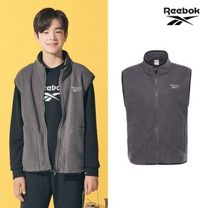 [REEBOK] 리복키즈 주니어 플리스 하이넥 베스트 남아 그레이