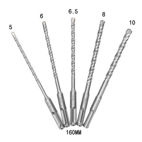 5p세트 콘크리트 해머 드릴 비트 세트 5/6/6.5/8/10mm*160mm, 1세트