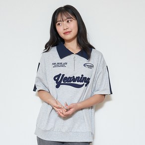 러브톡식 여아 LTXC 하프 지퍼 루즈 반소매 카라 티셔츠