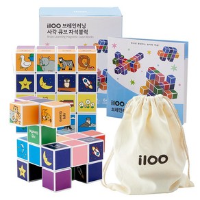 아이백 i100 브레인러닝 사각 큐브 자석블럭 32pcs + 가이드북 + 파우치