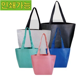 [인쇄가능] 리유저블가방 친환경 장바구니 R-PET원단 30cmX40cmX15cm, 1개, 블루