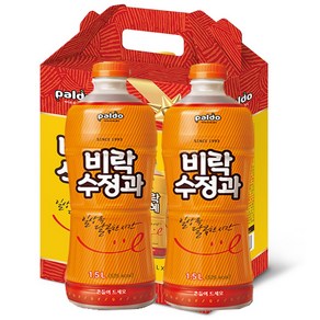 비락 수정과2병 선물상자포장 선물용 음료세트, 2개, 1.5L