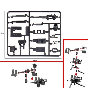 2 차 대전 빌딩 블록 솔리드 피규어 무기 장비 액세서리 개틀린 M2 헤비 머신 건 RPG MOC 미니 브릭, 02 K7060-1PC
