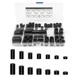 ABS 원형 와셔 조립품 절연 와셔 키트 나일론 나사 와셔 조립품 플라스틱 비나사형 스트럿 지지 와셔 나사용 여러 크기 보관 케이스 포함