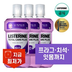 리스테린 토탈케어 플러스 구강청결제, 1L, 3개