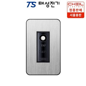 제일전기 전등 스위치 커버 CATV 2방 실버, 1개