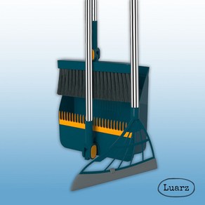 루아르즈 빗자루세트 다용도 실리콘 빗자루 쓰레받기 3종 세트, 다크그린, 1세트