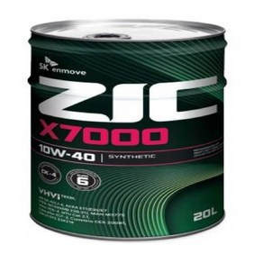 ZIC X7000 10W40 CJ-4 CK-4 디젤엔진오일 지크 합성유 20L, 1개