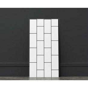 마벨인홈 인테리어 벽면 접착식 모노타일 폼블럭 시트지 30x60cm 6개, 화이트격자