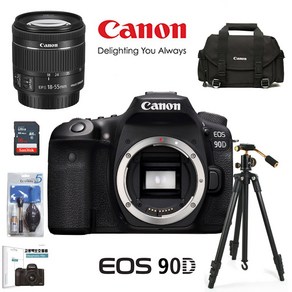 CANON EOS 90D +18-55mm IS STM +볼헤드삼각대+보호필름+크리닝킷+캐논DSLR정품가방+32GB 메모리 패키지, 32GB 풀패키지