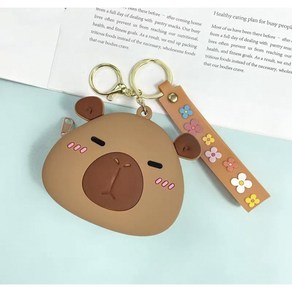 카피바라 지퍼형 가방고리 굿즈 동전지갑 피규어 열쇠고리 1개