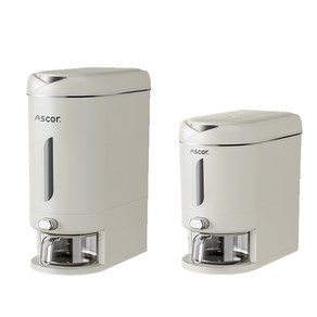 ASCOR 가정용 원터치 쌀통 잡곡 쌀 보관용기, 크림, 1개