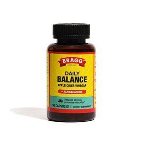 Bragg Daily Balance 사과 식초 + 아슈와간다 캡슐 90정