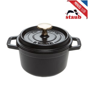 [AK플라자] [스타우브] [스타우브] 라운드 꼬꼬떼 무쇠 주물냄비 14cm 블랙 (ST101425), -, 1개