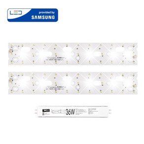 투원라이팅 가정용 삼성 칩 LED 조명 모듈 등 교체 세트 주방등 욕실등 420x70mm 2장 36W, 보급형/SA등급(3528칩), 1개, 주백색