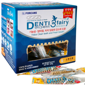 덴티 3 페어리소형견용애견껌 584g(7.3g x 80)Dental Gum for Dog 껌