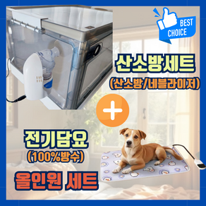 OXYPET 강아지 산소방 올인원 네블라이저 고양이 반려견 접이식 산소발생기 네블라이저방, 1세트, 중형, OXYPET강아지산소방세트