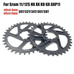 MTB 산악 자전거 체인링 좁은 와이드 체인휠 30T 32T 34T 36T 38T SRAM GXP XX1 X9 XO X01 Gx Eagle NX 11/12 스피드 크랭크, 01 offset 3mm 30T, 1개