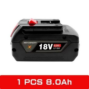 충전식 리튬 이온 배터리 Bosch 18V 전동 공구 백업 10000mah 휴대용 교체 BAT609 표시등 18V 10.0A, BS-18V 8Ah, 6) BS-18V 8Ah