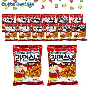 예이니식품 크레용신짱 라면스낵 바베큐맛 (90g) 과자뿌셔뿌셔에낙, 90g, 14개