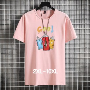 쥬엔리치 4XL~10XL 남자 빅사이즈 반팔 티셔츠 면 라운드 넥 캐쥬얼 남성 루즈핏 여름 티