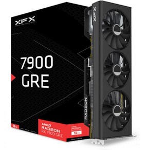 XFX Radeon RX 7900GRE 게이밍 그래픽 카드16GB GDDR6 AMD RDNA 3 RX79GMERCB9 포함, RX 7900 GRE, 1개