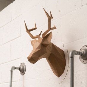 톰텐 DIY 페이퍼크래프트 사슴머리 장식 Stag head figuation, 1개