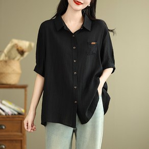 여성 루즈핏 반팔 셔츠 블라우스 데일리 카라셔츠 기본 상의 여름 여자티