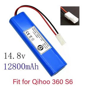 치후 .360 S6배터리팩 14.8V 12800mAh 로봇 진공 청소기 예비 부품 액세서리 교체 배터리, 2.1pcs battey, 1개