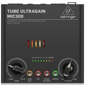 베링거 MIC300 진공관 마이크 프리앰프 악기 라인 12AX7 선명함