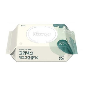 크리넥스 에코 그린 물티슈 캡형 랜덤 발송, 50g, 70매, 10개