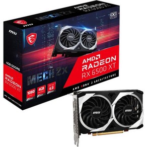 MSI Gaming AMD Radeon RX 6500 XT 64비트 4GB GDDR6 DPHDMI PCIe 4 Tox 트윈, RX 6500 XT MECH 2X 4G OC, 1개