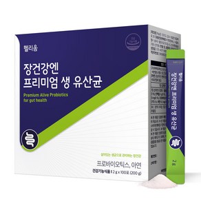 헬리움 장건강엔 프리미엄 생유산균 프리바이오틱스 프로바이오틱스 1억 차전자피 식이섬유 비타민c 아연 식약처 인정 건강기능식품(유통기한 : 25.06.16), 200g, 1개