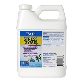 API STRESS ZYME Feshwate and Saltwate Aquaium Cleaning API STRESS ZYME 민물 및 바닷물 수족관 청소 용액 32온스, 1개