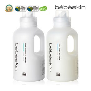 베베스킨 유아세제+유연제[베이비파우더] 각1 070ml USDA 저탄소 바이오 인증 세제 아기전용세제 중성세제 고농축섬유유연제, 1개, 1.07L