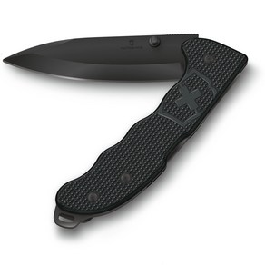 VICTORINOX(빅토리녹스) 에보크 BS ALOX 블랙 접이식 나이프 - 4 기능 탑재 스위스제 멀티 툴 캠핑 및 아웃도어에 적합 탈착식 캐리 클립 포함 [FROM JAPAN]