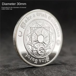 기념 주화 코인 타로 소원 동전 별자리 양각 손잡이 30mm 외화 손가락 회전 1 개, [04] 1Pcs Silve