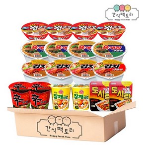 [간식팩토리] 소컵라면 6종류 총18입 (육개장4입+김치사발면4입+신라면2입+참깨라면2입+미니왕뚜껑4입+도시락2입), 18입 1세트