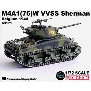 다이캐스트 Veyon 63171 US M4A1(76)W VVSS 셔먼 탱크 벨기에 1944 완제품, 1개