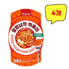 쉐프엠 말랑납작떡볶이 오리지날, 4개, 240g