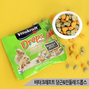 비타크래프트 당근 민들레 미니 드롭스 햄스터 간식, 40g, 1개