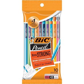 BIC 초강력 샤프 다채로운 배럴 두꺼운 포인트(0.9mm) 10개