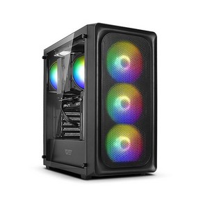 DARKFLASH DK290 Ai MESH RGB 강화유리 블랙, 1개