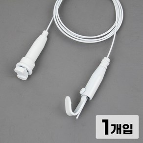 [철물인] 액자걸이 기본원터치 소 3kg용 화이트 - 간편레일 천장용, 1개, 와이어1미터-화이트