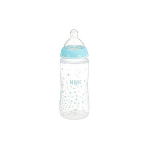 NUK 프리미엄 초이스 젖병 폴리프로필렌제 스타즈파랑 300ml 0개월부터 싫어하지 않고 마실 수 있는 가슴에 가까운 젖병 독일제 300ml x 1FDNK01204156, 1개, 블루