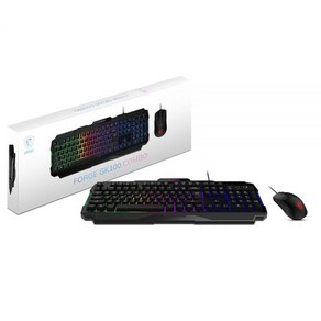 MSI Foge GK100 콤보 – 게이밍 RGB 키보드 마우스 세트 19키 안티 고스팅 6400 DPI 광학 센서 455218, MSI Foge GK100 콤보 – 게이밍 RGB 키, 1개