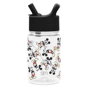 Simple Moden Disney Kids Wate Bottle Plastic BPA 누출 방지 밀짚 뚜껑이 있는 심플 모던 디즈니 모두 물병 플라스틱 BPA 프리 트라이탄, -디즈니-미키 마우스 레트로, 1개