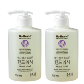 노브랜드 부드럽고 촉촉한 핸드워시, 500ml, 2개