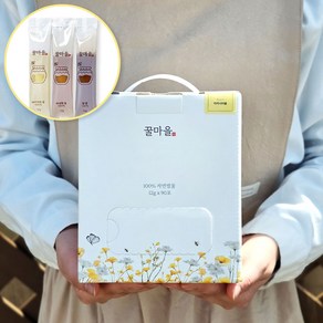 [아카시아/야생화/밤] 국내산 자연벌꿀 꿀스틱 90포 대용량, 1개, 1.08kg
