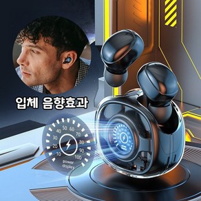 Fowod 블루투스 투명 케이스 무선이어폰 듀얼 노이즈 캔슬링 디지털 디스플레이 블루투스 5.3 ENC 통화 소음 취소 스포츠 뮤직 이어폰, 녹색